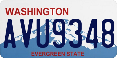 WA license plate AVU9348