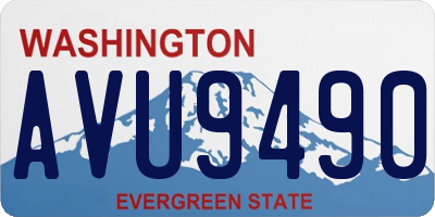 WA license plate AVU9490