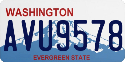 WA license plate AVU9578