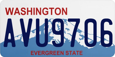 WA license plate AVU9706