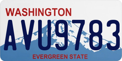WA license plate AVU9783