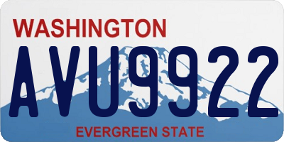 WA license plate AVU9922