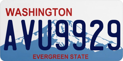 WA license plate AVU9929
