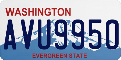 WA license plate AVU9950
