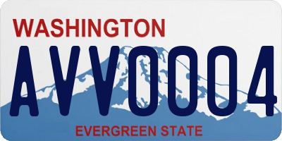 WA license plate AVV0004