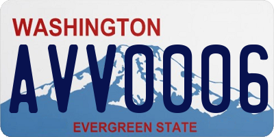 WA license plate AVV0006