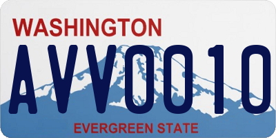 WA license plate AVV0010