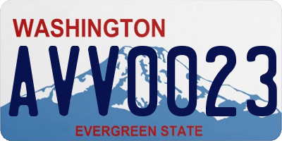 WA license plate AVV0023