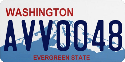 WA license plate AVV0048
