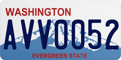 WA license plate AVV0052