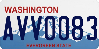 WA license plate AVV0083