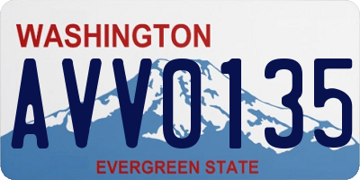 WA license plate AVV0135