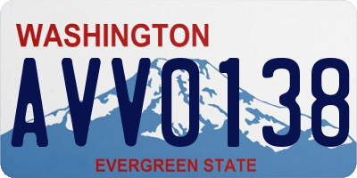 WA license plate AVV0138