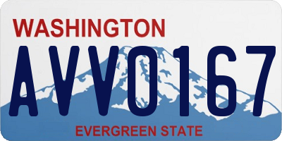 WA license plate AVV0167