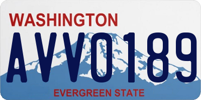 WA license plate AVV0189