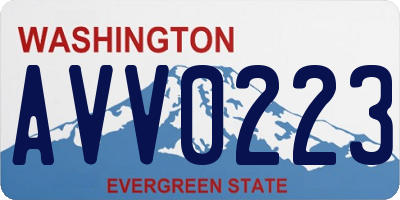 WA license plate AVV0223