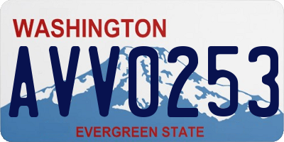 WA license plate AVV0253