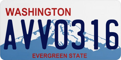 WA license plate AVV0316