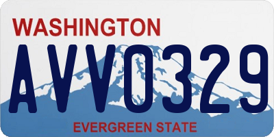 WA license plate AVV0329