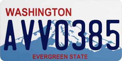 WA license plate AVV0385
