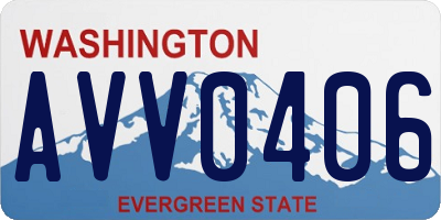 WA license plate AVV0406