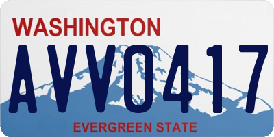 WA license plate AVV0417