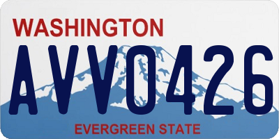 WA license plate AVV0426
