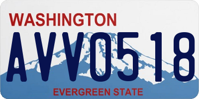 WA license plate AVV0518