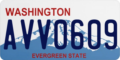 WA license plate AVV0609