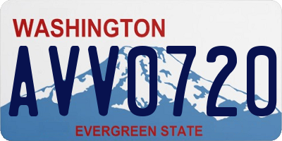 WA license plate AVV0720