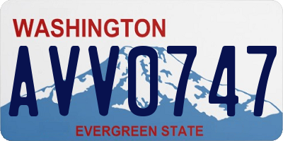 WA license plate AVV0747