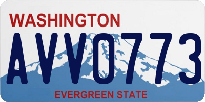 WA license plate AVV0773