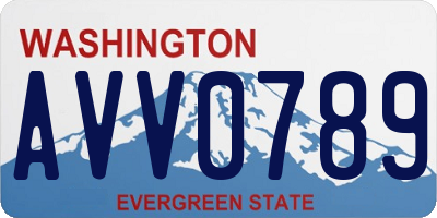 WA license plate AVV0789