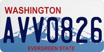 WA license plate AVV0826