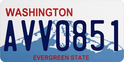 WA license plate AVV0851