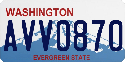 WA license plate AVV0870