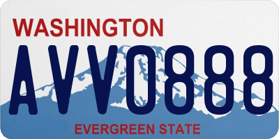 WA license plate AVV0888