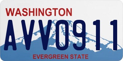 WA license plate AVV0911