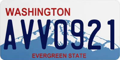 WA license plate AVV0921