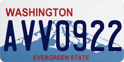 WA license plate AVV0922