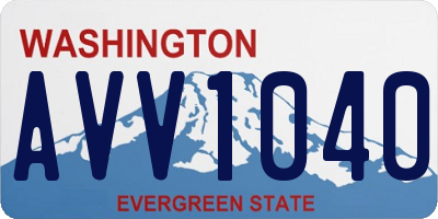 WA license plate AVV1040