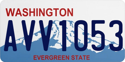 WA license plate AVV1053