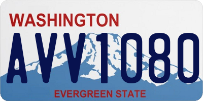 WA license plate AVV1080