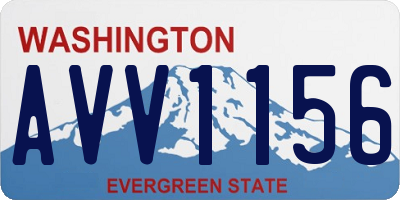 WA license plate AVV1156