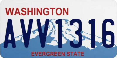WA license plate AVV1316