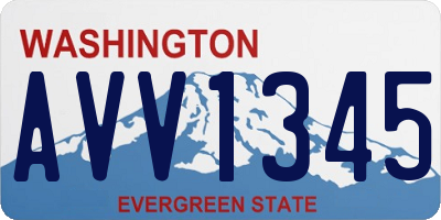 WA license plate AVV1345