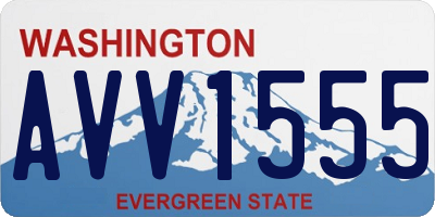 WA license plate AVV1555