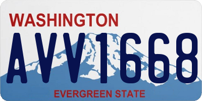 WA license plate AVV1668