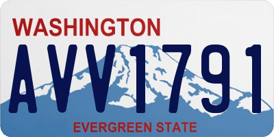 WA license plate AVV1791