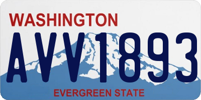 WA license plate AVV1893